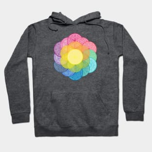 Rainbow Color Palette Flower of Life Hoodie